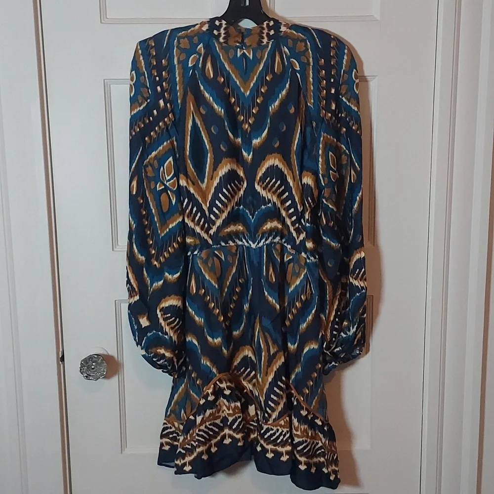 FARM Rio Women's Pineapple Ikat Raglan Sleeve Mini Dress Size Large - Picture 16 of 16